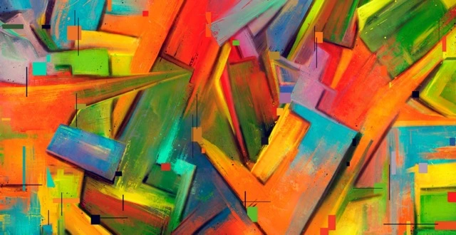 Abstract colorful shape mix.