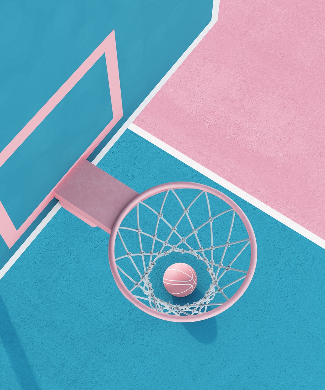 Abstract basketball court.